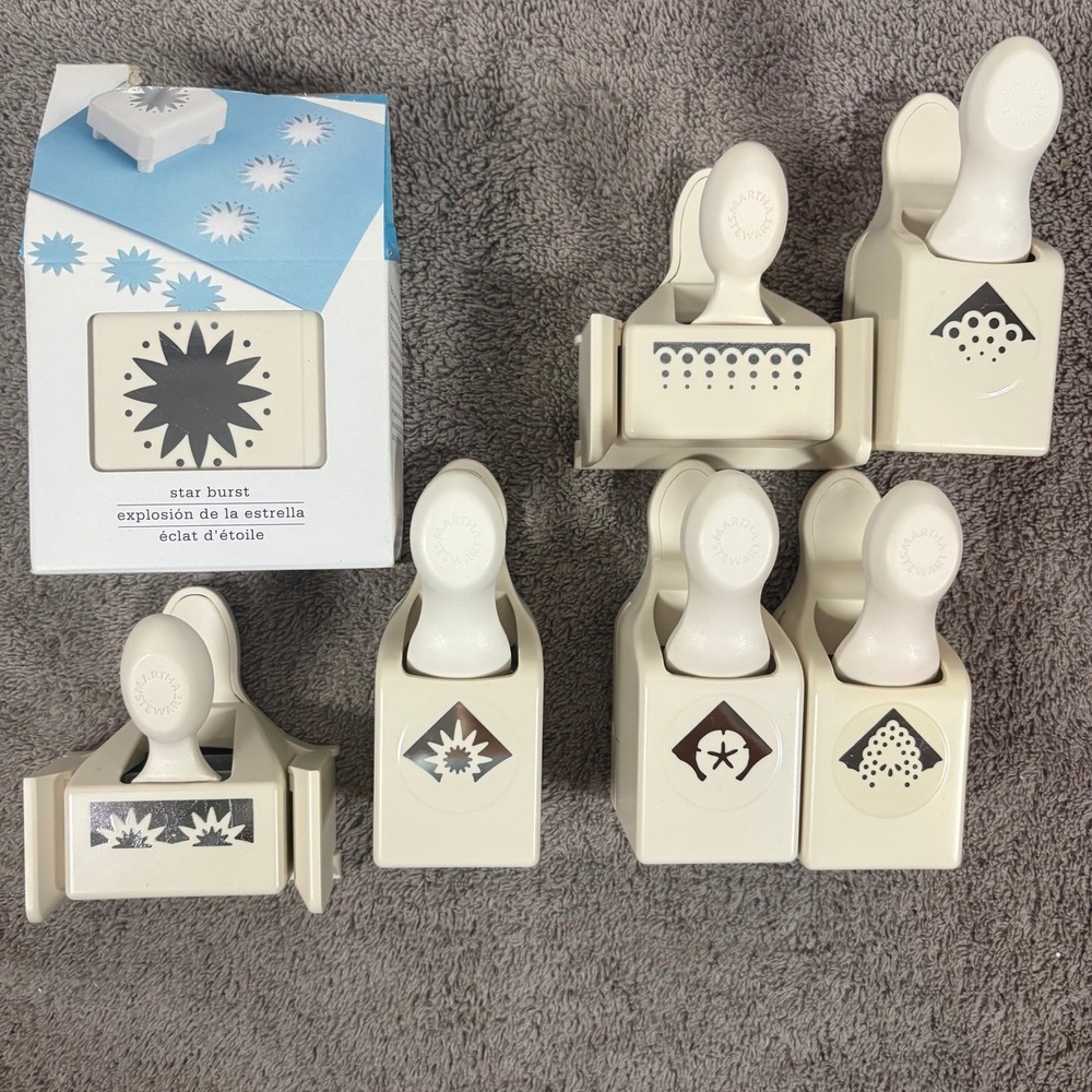 Martha Stewart Crafts Star Burst Shell Confetti Dot Punch Lot Sand Dollar 7 pc
